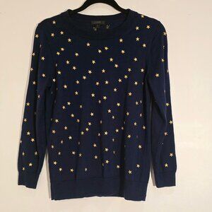 J.Crew Merino Pullover Star Stitching Embroidery